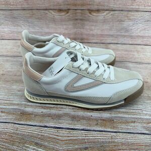 Tretorn Hailey Womens 10 Sneakers White Pink Leather Suede Memory Foam 1880382